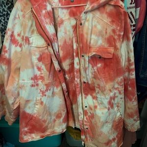 Torrid twill anorak tie-dye jacket